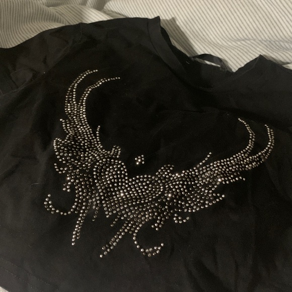 Y2K rhinestone crop tee - Picture 2 of 5